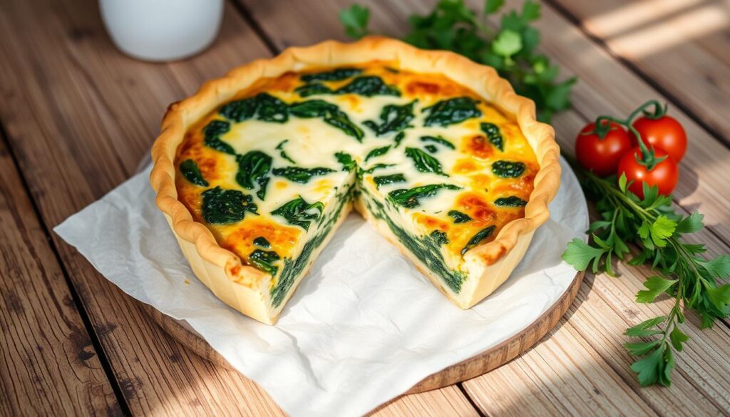 Breakfast Quiche with Spinach and Cheese