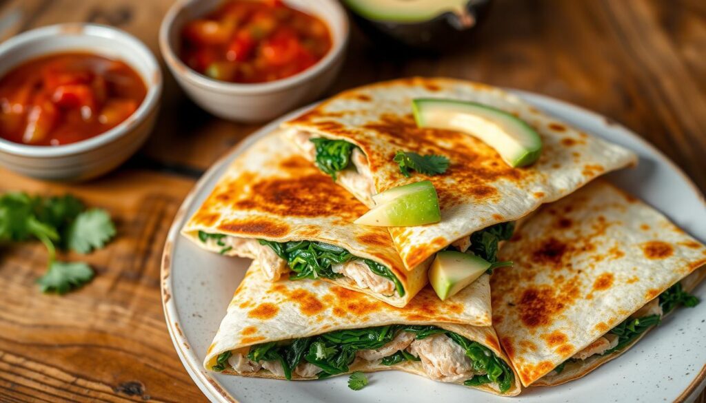 Chicken and Spinach Quesadillas