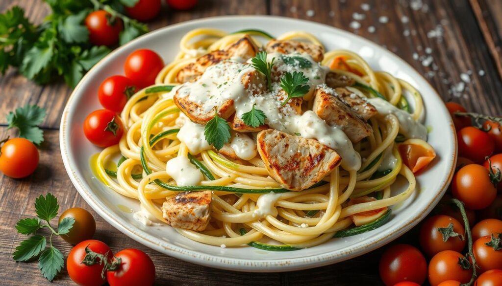 Keto Alfredo Zoodles