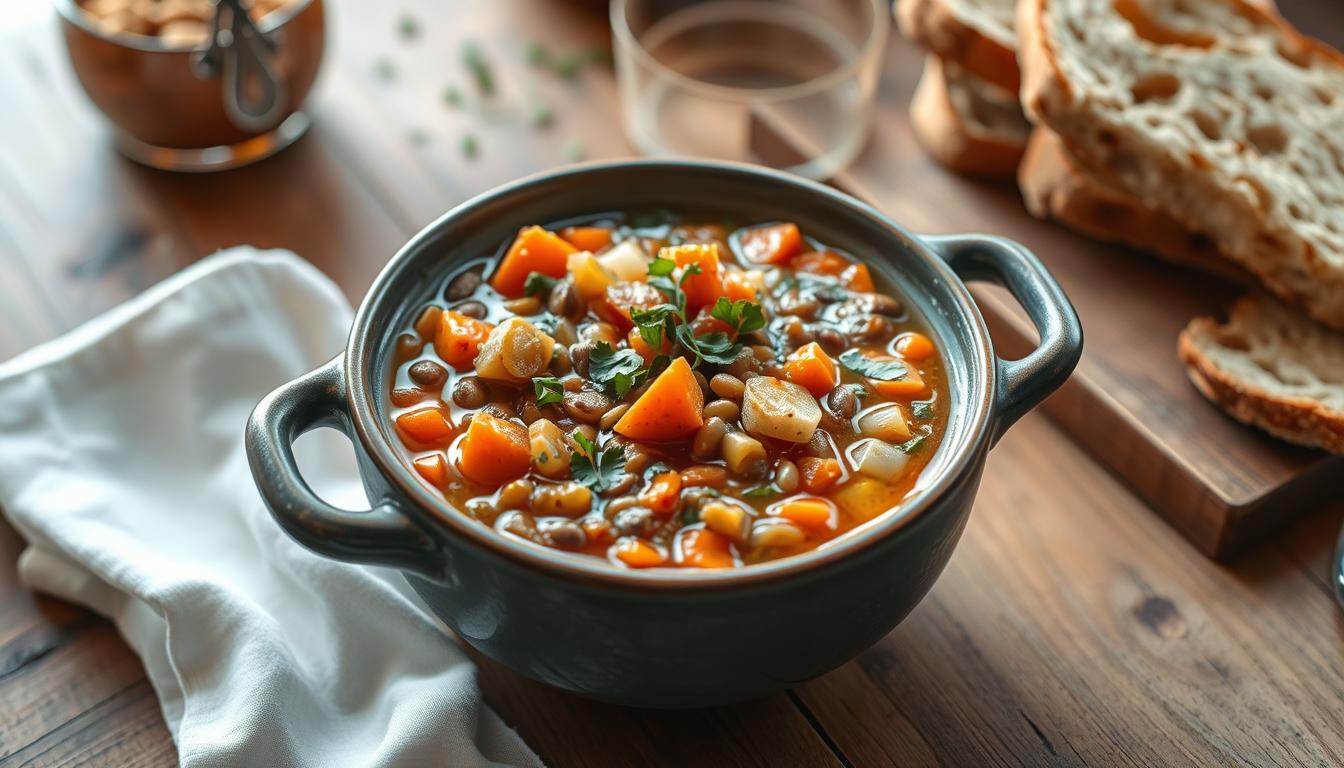 Lentil Soup with Crusty Bread