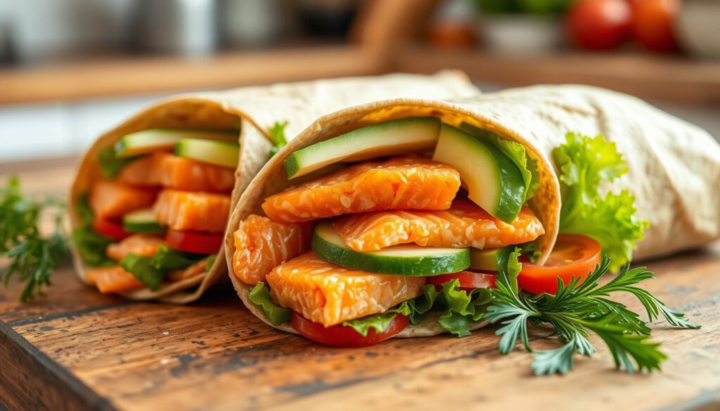 Quick and easy salmon wrap