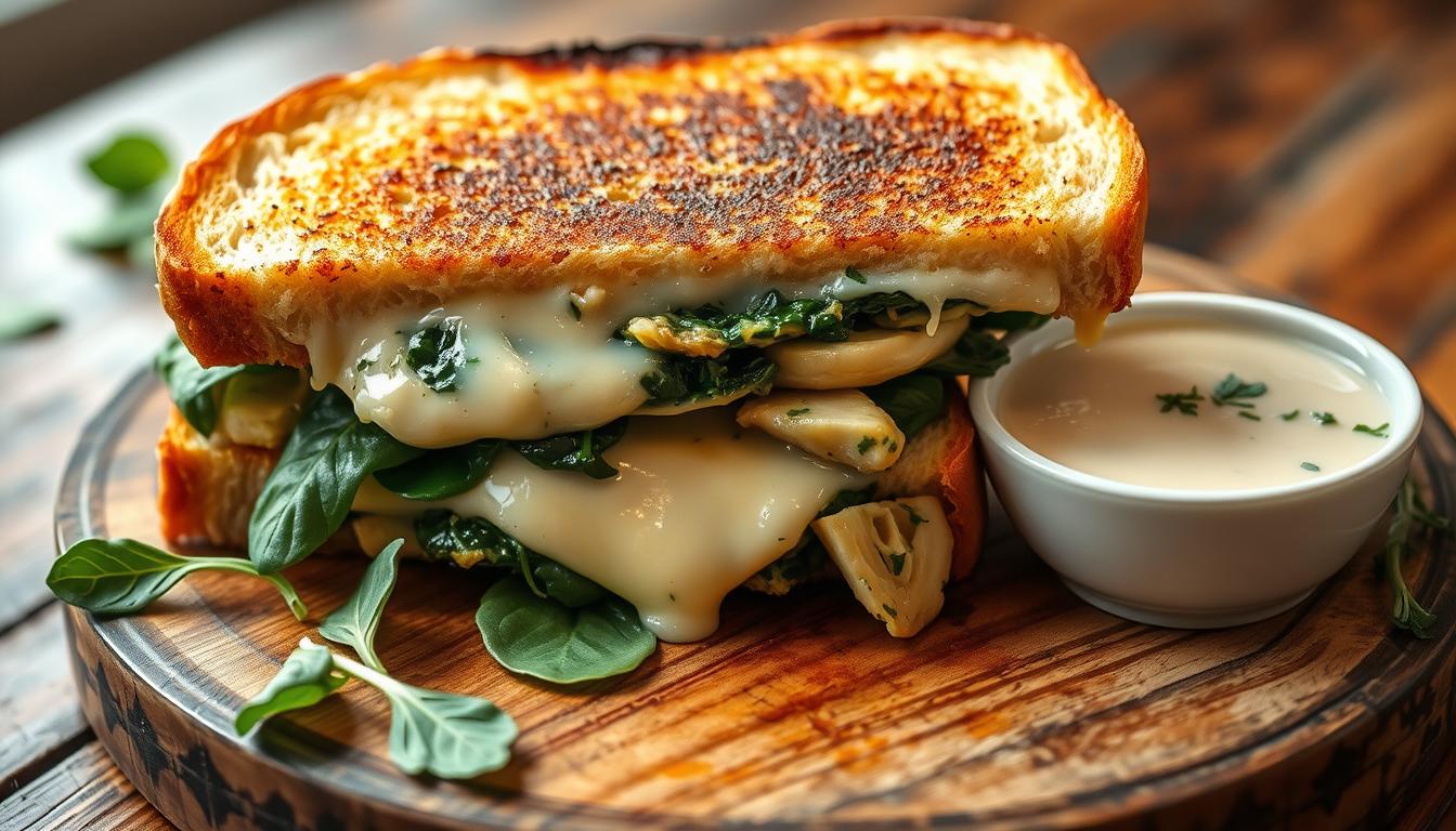 Spinach and Artichoke Grilled Cheese