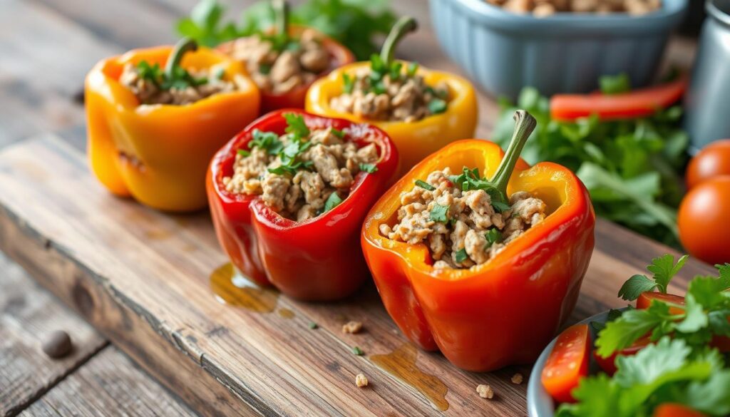 Stuffed Bell Peppers with Ground Turkey