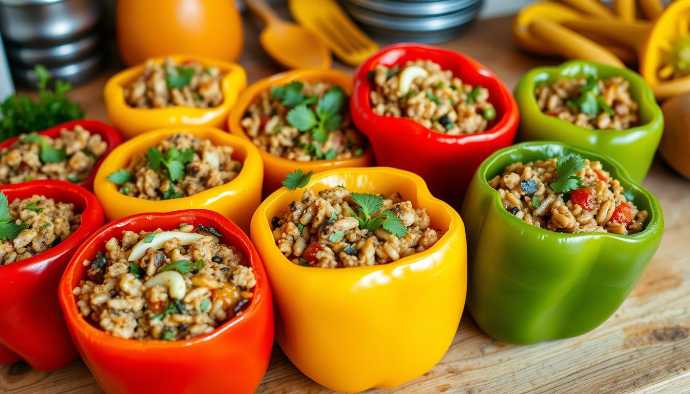 Stuffed Bell Peppers with Ground Turkey