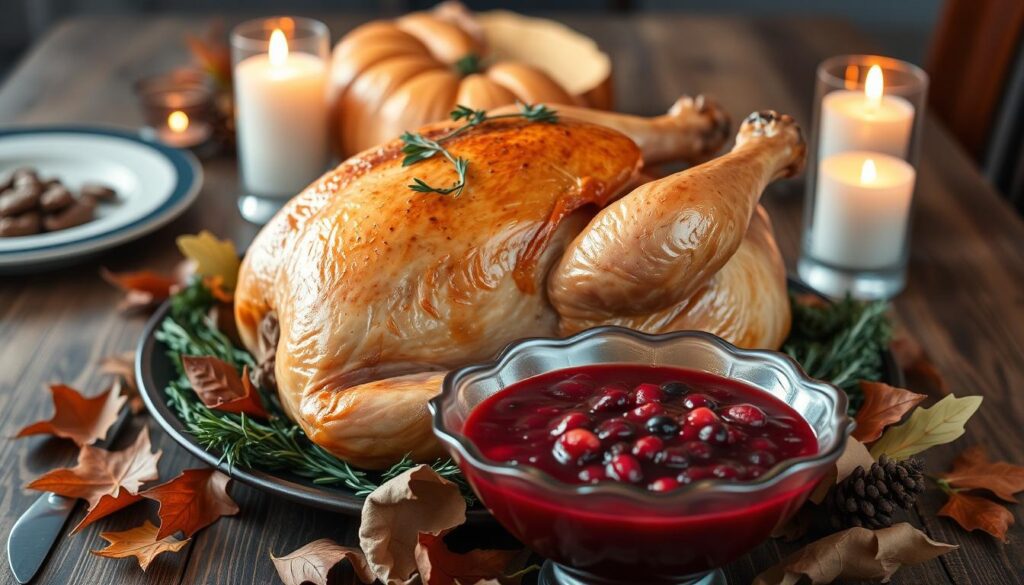 Thanksgiving turkey and cranberry