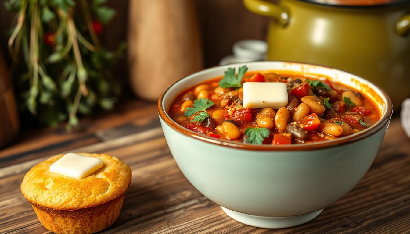 Vegetarian Chili with Cornbread