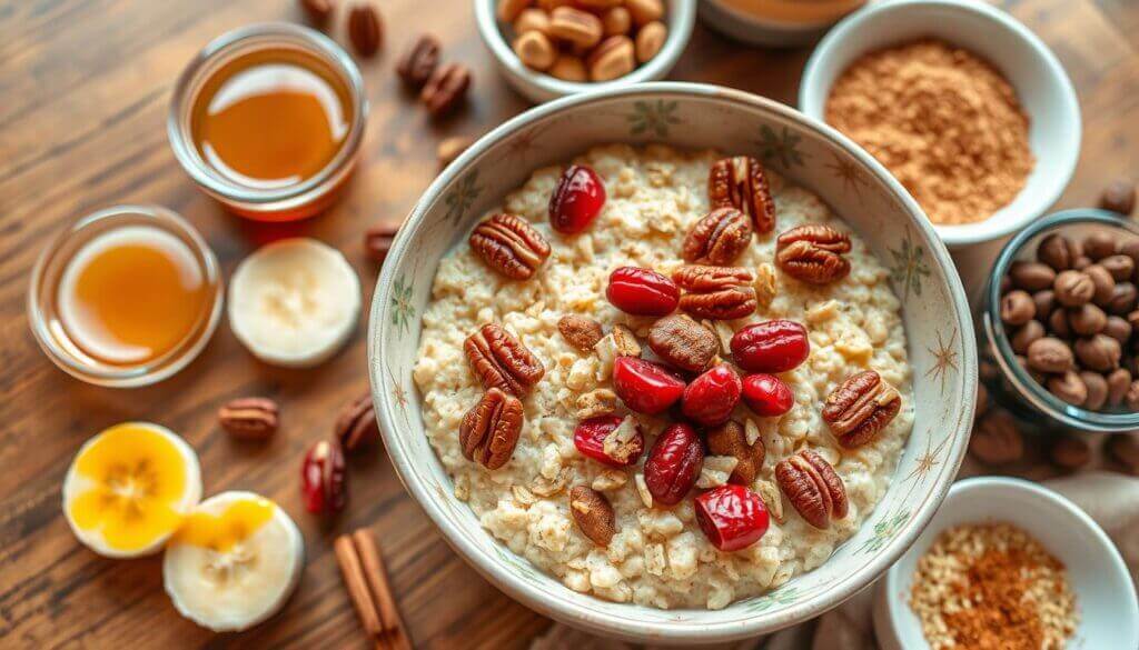 Oatmeal with Cranberries and Pecans