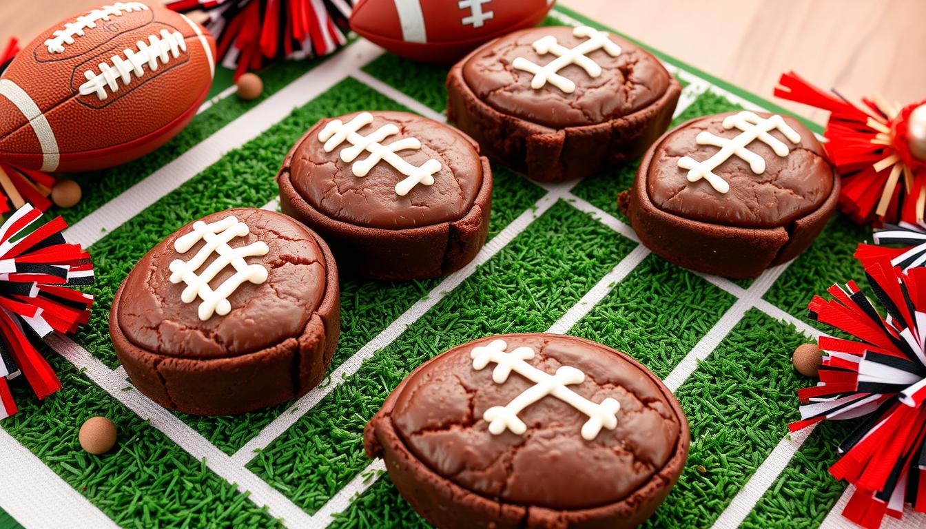 Football-Shaped Brownies