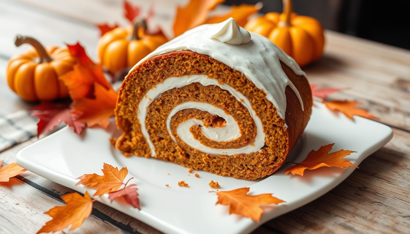 Pumpkin Roll with Cream Cheese Frosting