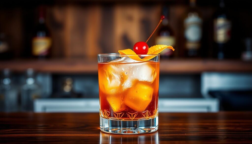 Non-alcoholic Old Fashioned mocktail